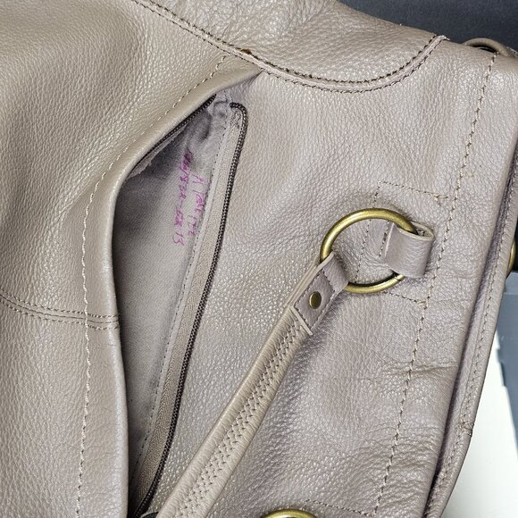 The Sak GRAY Pebbled Leather Women’s Purse Tote Bag Real Leather Very Nice - Picture 15 of 16